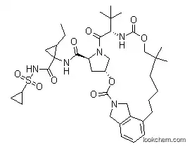 Molecular Structure of 923590-37-8 ((1R,2R)-N-[[[6-(2-Carboxy-2,3-dihydro-1H-isoindol-4-yl)-2,2-dimethylhexyl]oxy]carbonyl]-3-methyl-L-valyl-(4R)-4-hydroxy-L-prolyl-1-amino-N-(cyclopropylsulfonyl)-2-ethylcyclopropanecarboxamide (1-2)-lactone)